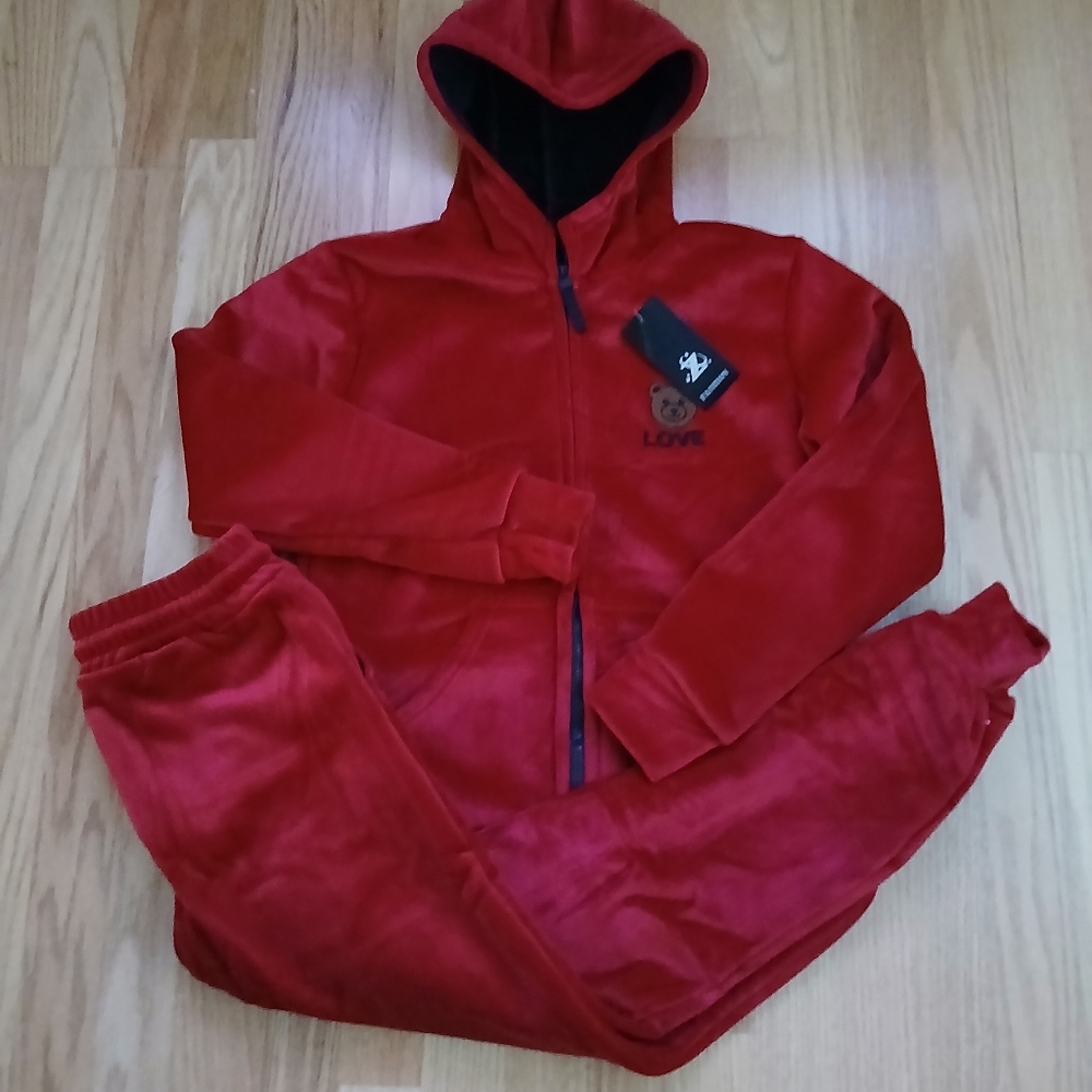 2 Piece Teddy Sweatsuit Lining/Hoodie/Joggers Fall/Winter Size S-M for Women